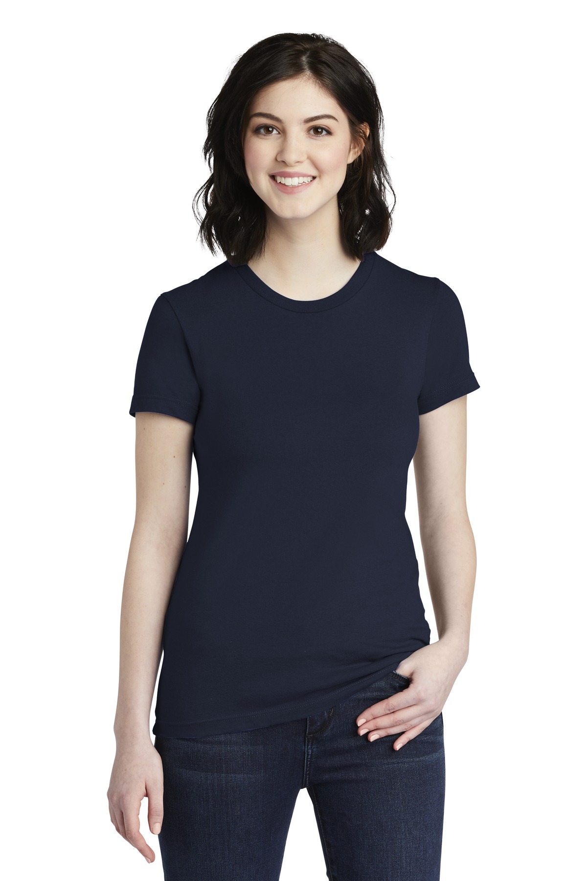  DISCONTINUED  American Apparel  &#174;  Women's Fine Jersey T-Shirt. 2102W