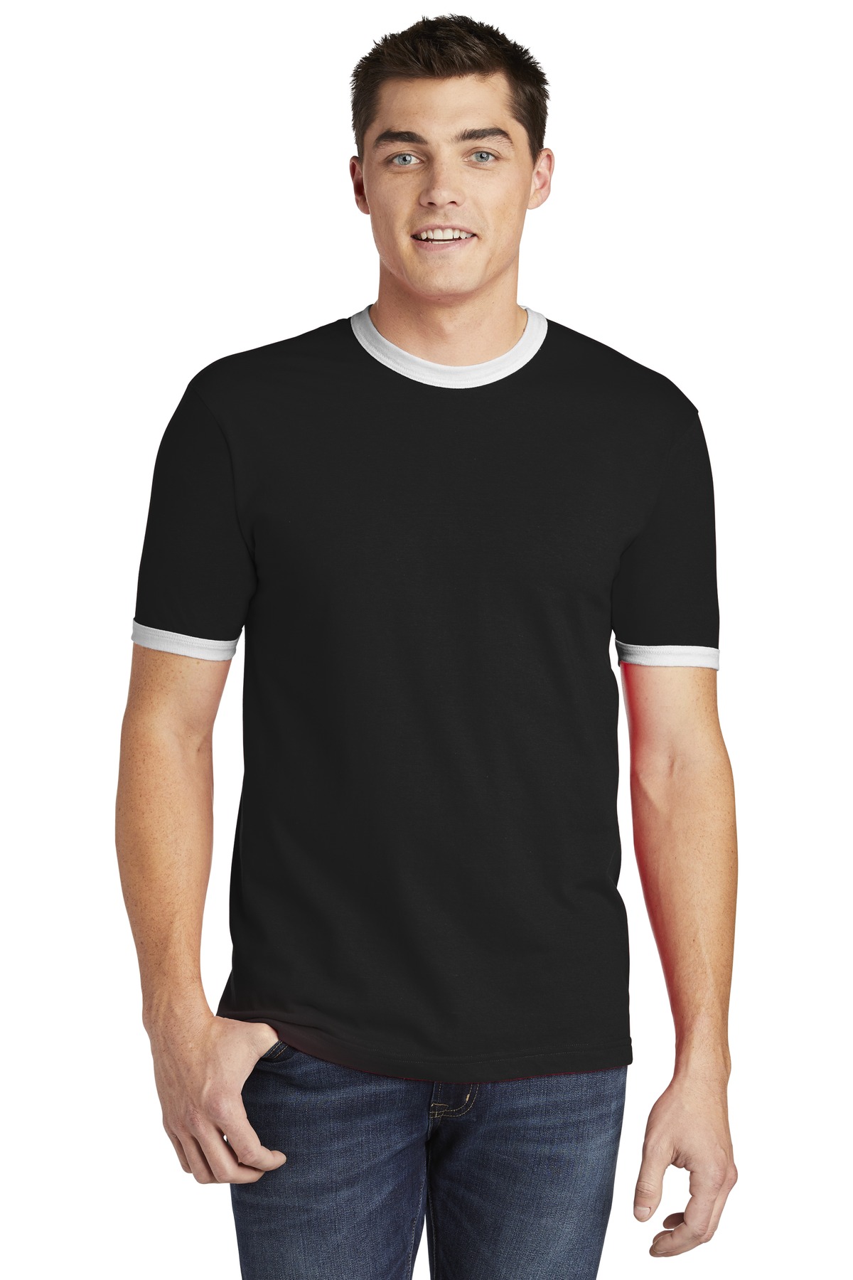 American Apparel  &#174;  Fine Jersey Ringer T-Shirt. 2410W