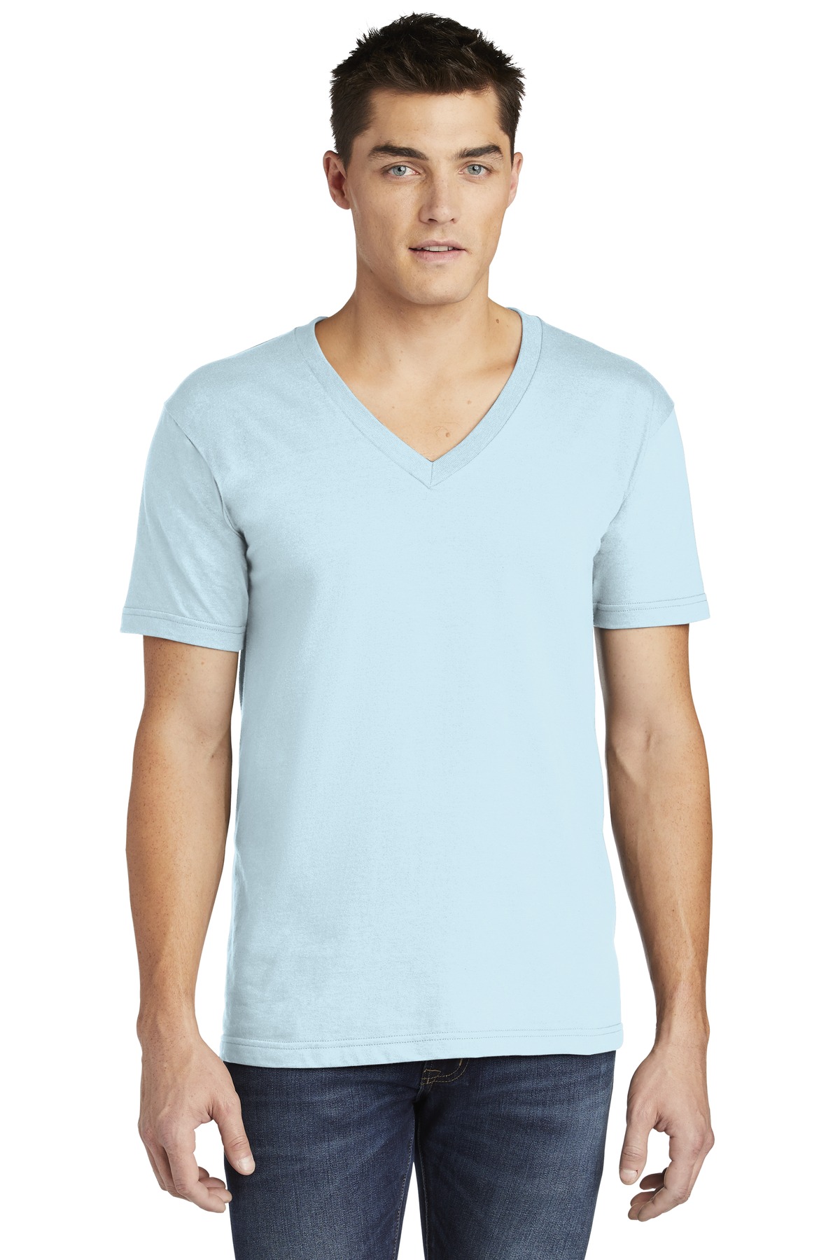 American Apparel  &#174;  Fine Jersey V-Neck T-Shirt. 2456W