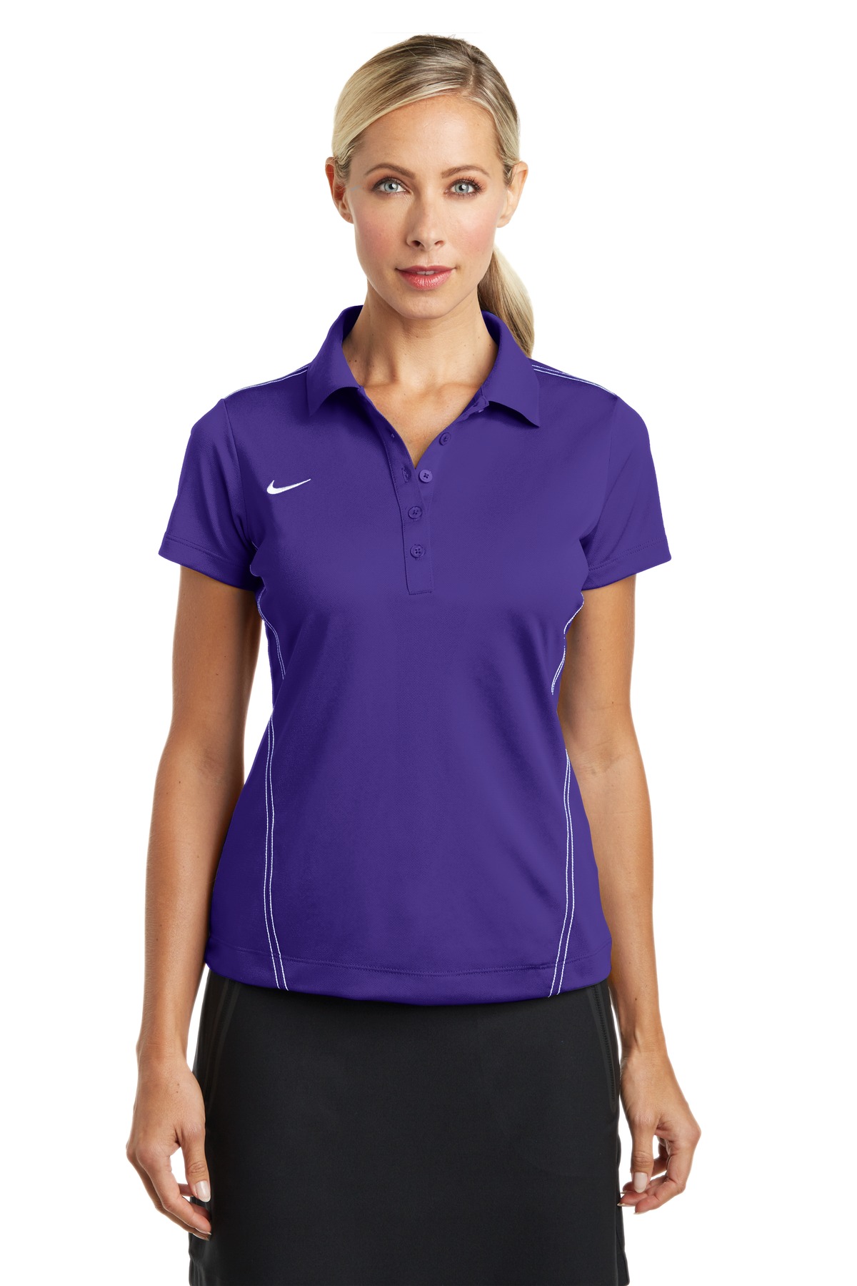  DISCONTINUED  Nike Ladies Dri-FIT Sport Swoosh Pique Polo. 452885