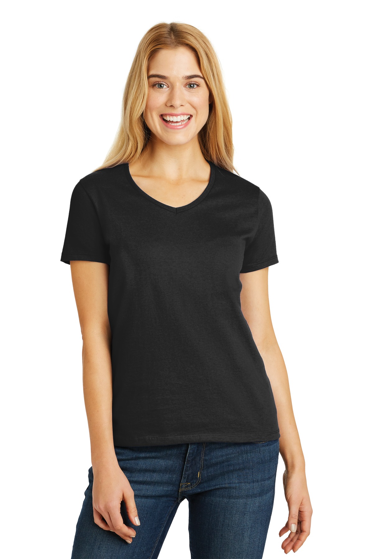 DISCONTINUED  Hanes &#174;  Ladies ComfortSoft &#174;  V-Neck Tee. 5780