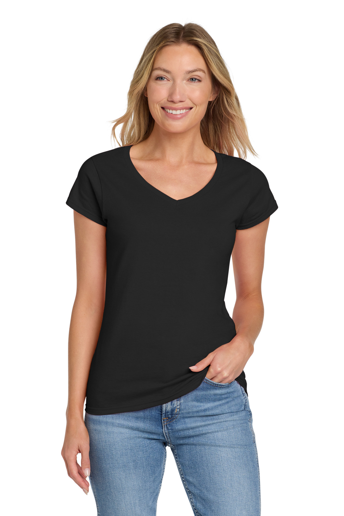 Gildan Softstyle &#174;  Women's Fit V-Neck T-Shirt. 64V00L