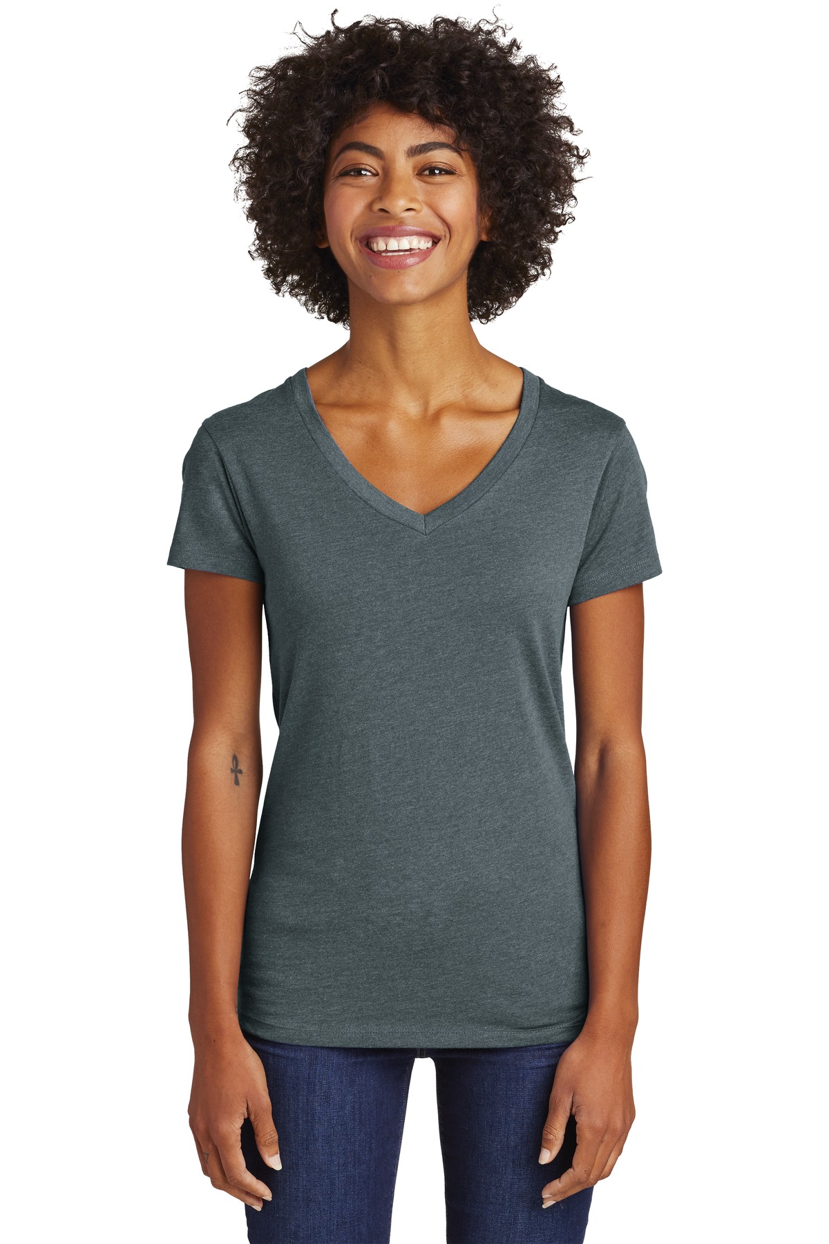  DISCONTINUED  Alternative Women's Runaway Blended Jersey V-Neck Tee. AA6046