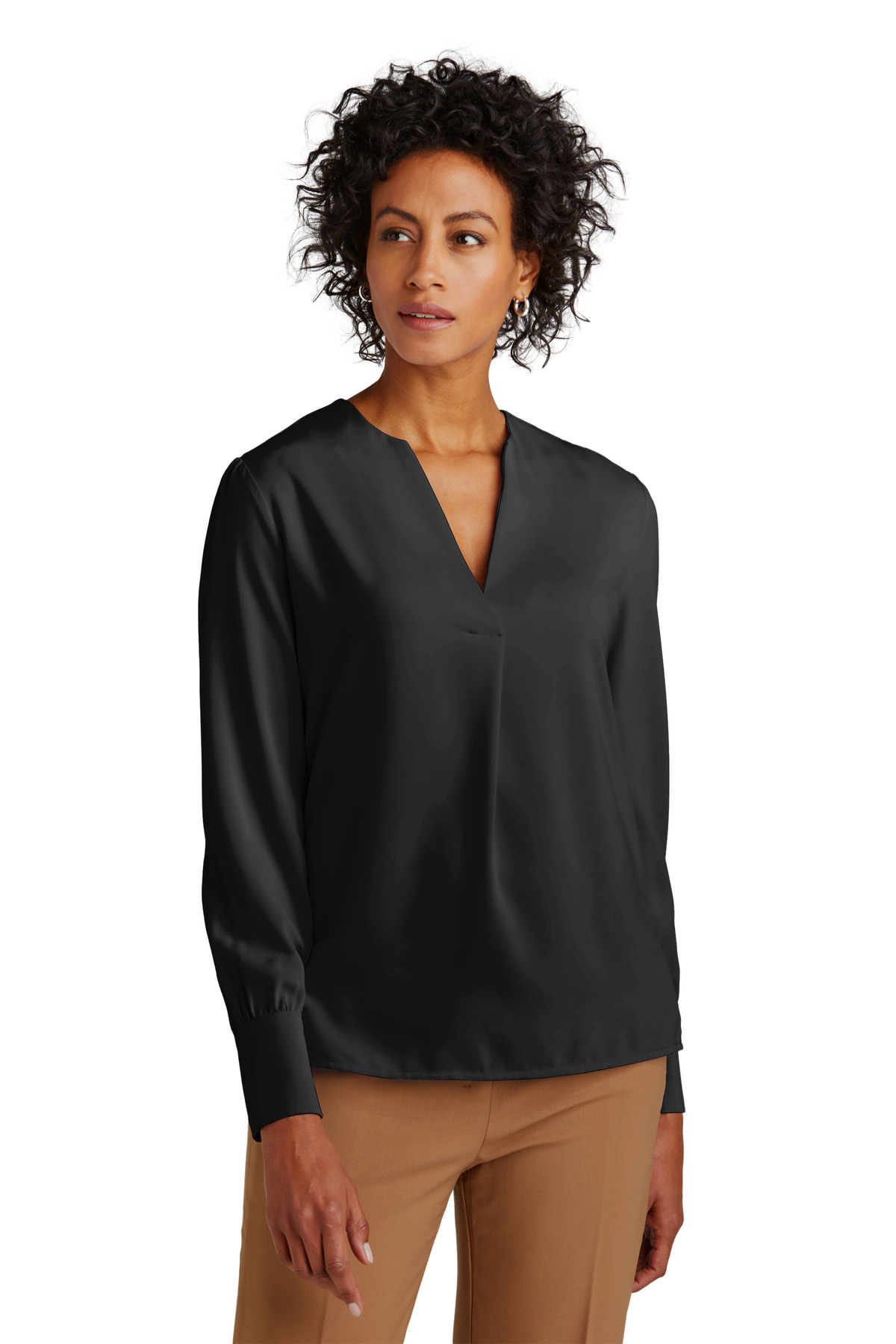 Brooks Brothers &#174;  Women's Open-Neck Satin Blouse BB18009