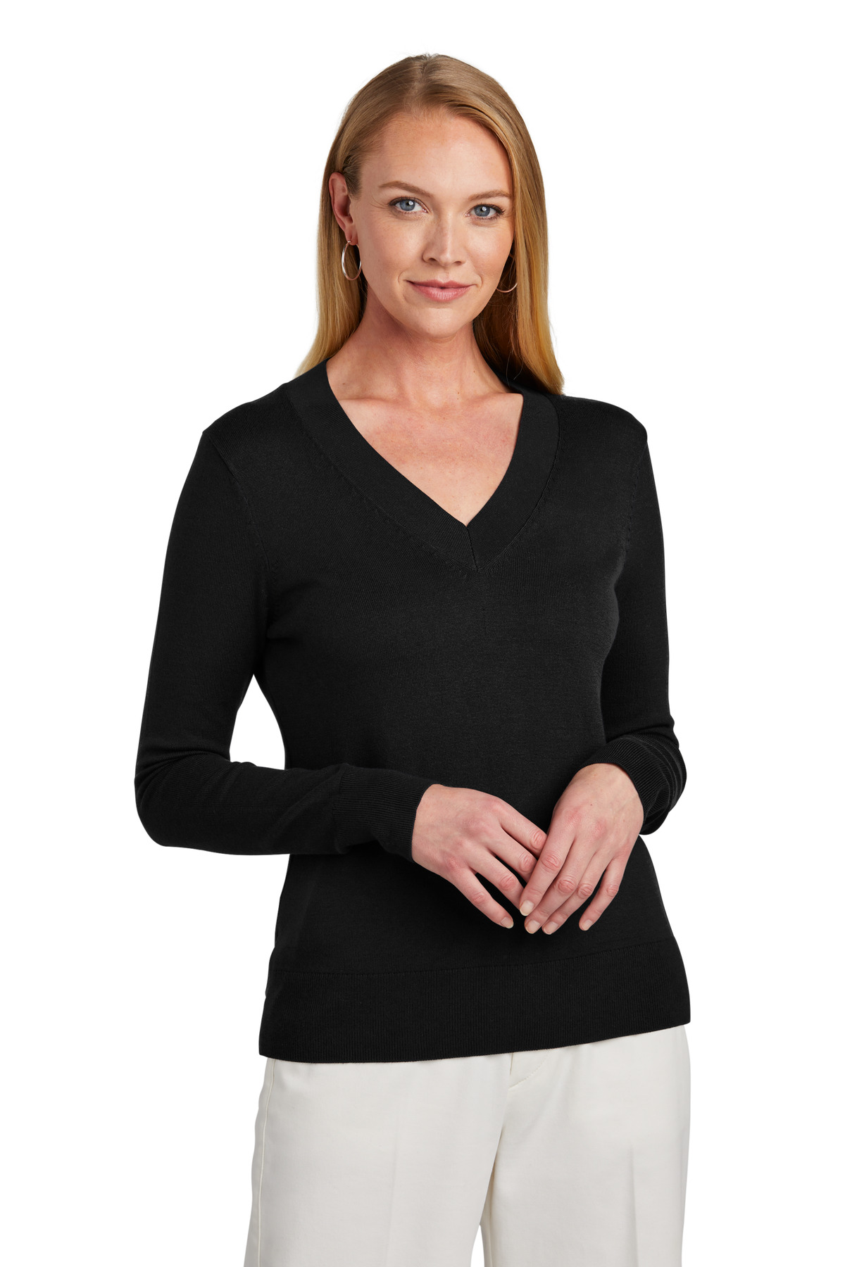 Brooks Brothers &#174;  Women's Cotton Stretch V-Neck Sweater BB18401