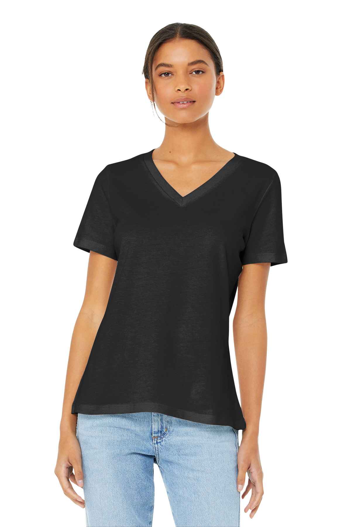 BELLA+CANVAS  &#174;  Women's Relaxed Jersey Short Sleeve V-Neck Tee. BC6405
