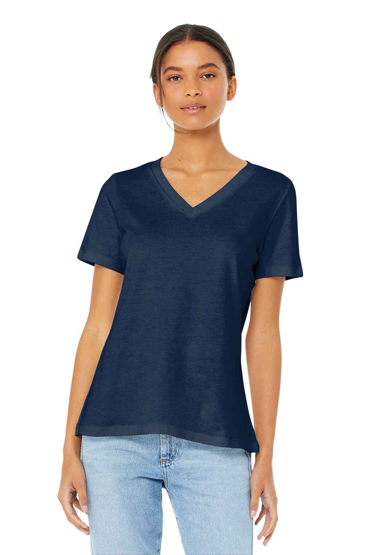 BELLA+CANVAS  &#174;  Women's Relaxed Jersey Short Sleeve V-Neck Tee. BC6405