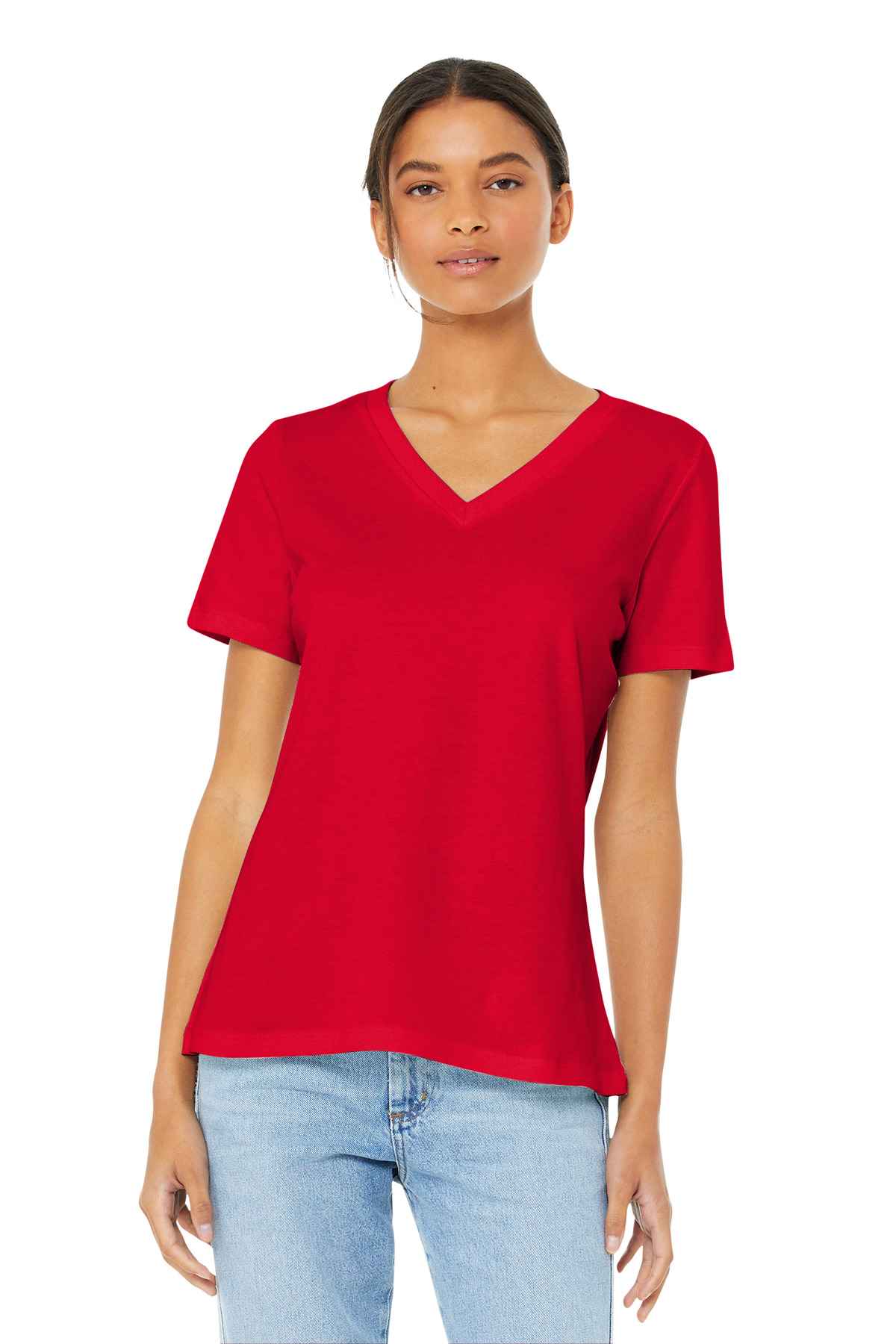BELLA+CANVAS  &#174;  Women's Relaxed Jersey Short Sleeve V-Neck Tee. BC6405