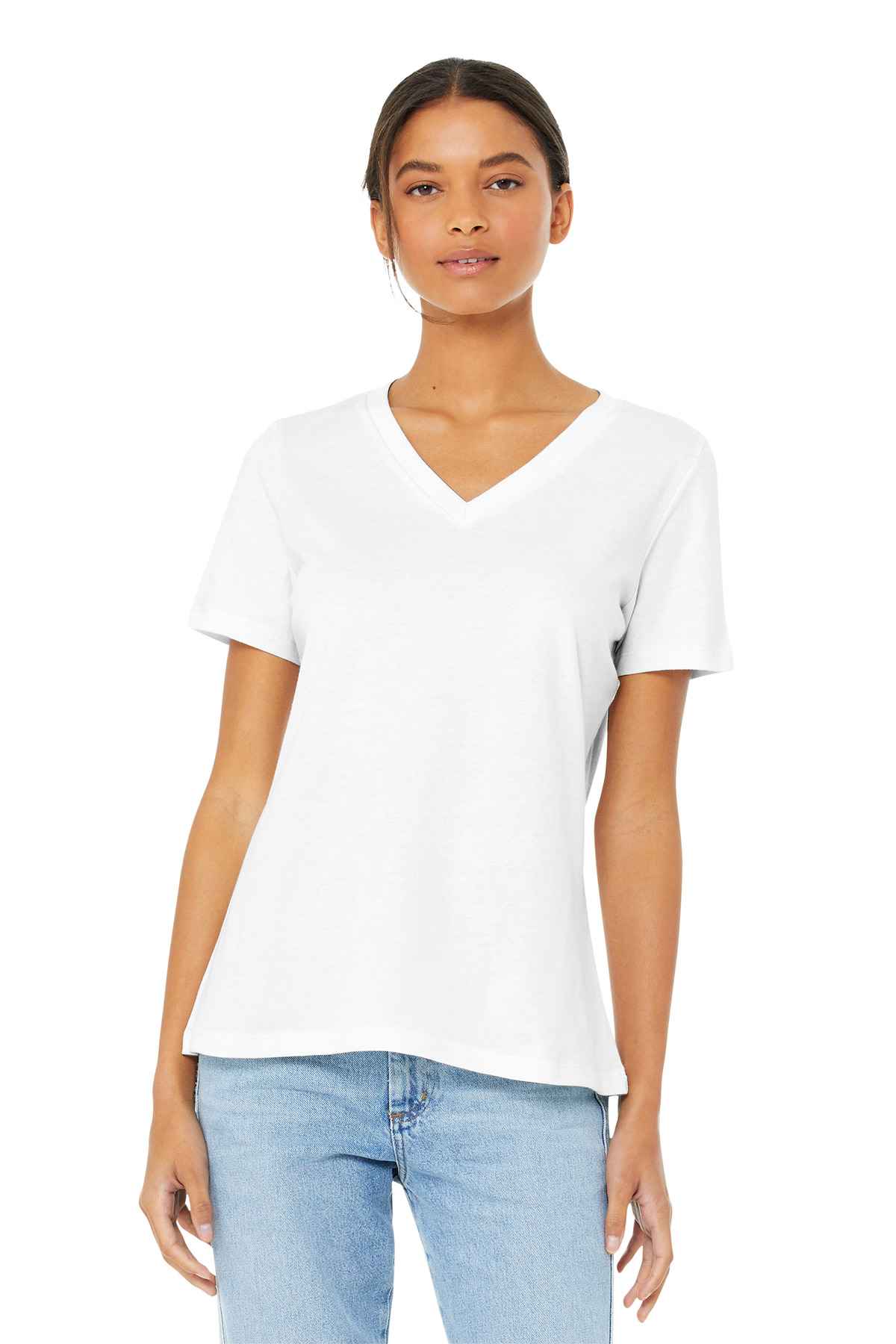 BELLA+CANVAS  &#174;  Women's Relaxed Jersey Short Sleeve V-Neck Tee. BC6405