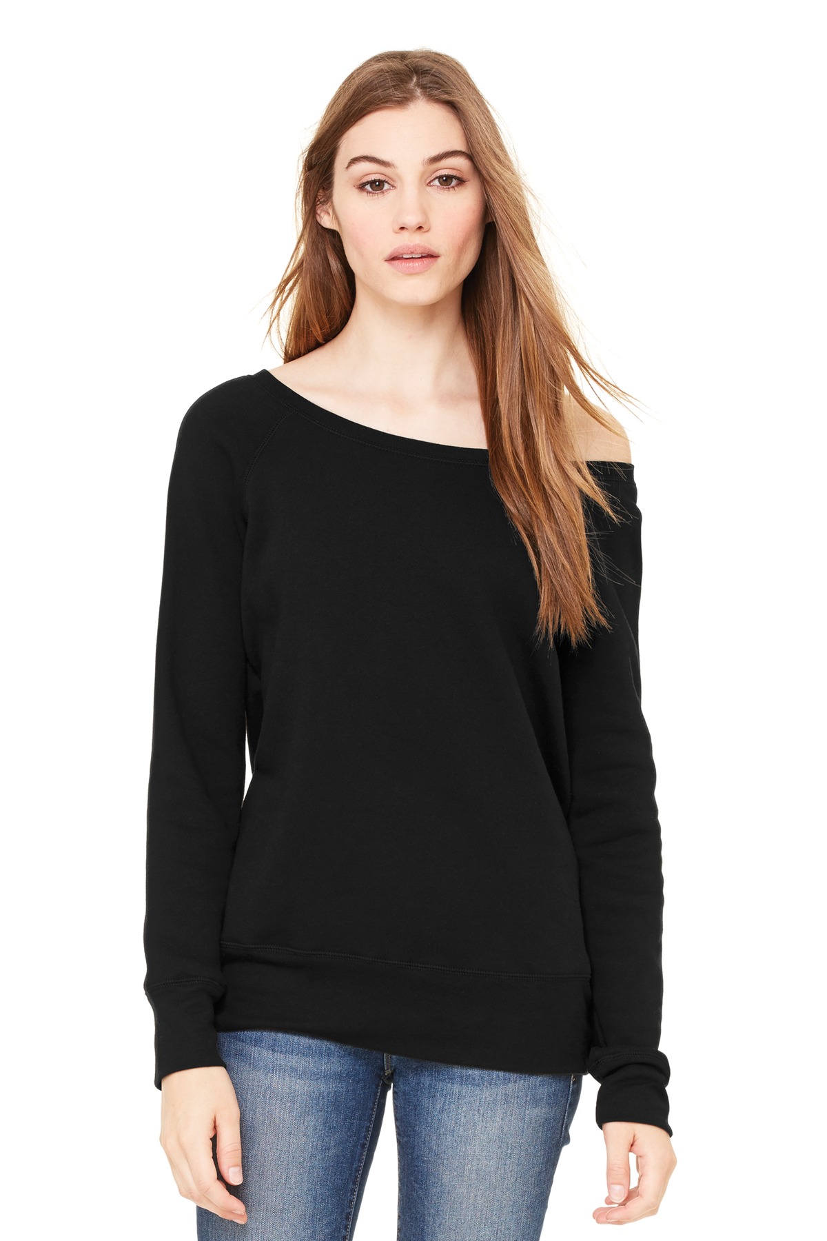  DISCONTINUED  BELLA+CANVAS  &#174;  Women's Sponge Fleece Wide-Neck Sweatshirt. BC7501