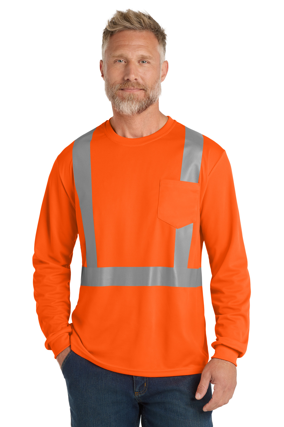 CornerStone  &#174;  ANSI 107 Class 2 Mesh Long Sleeve Tee. CS201
