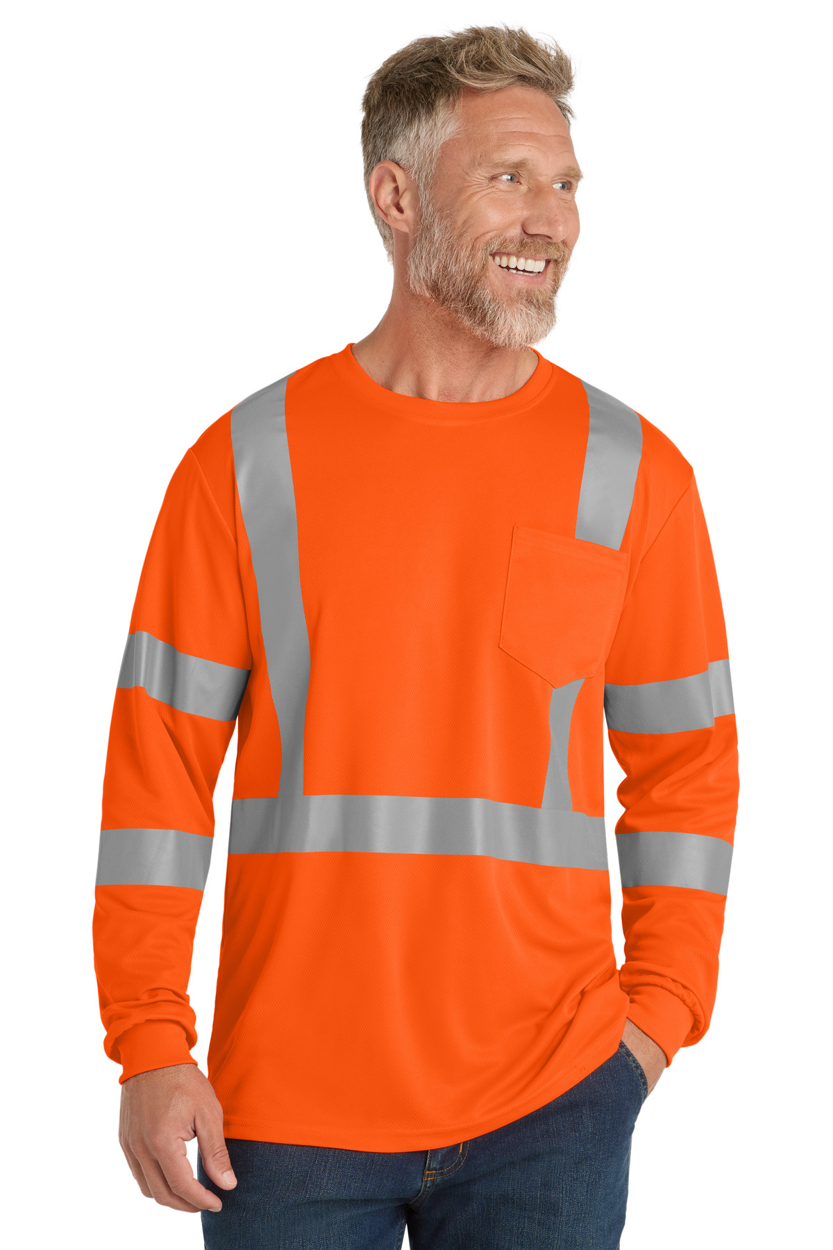 CornerStone  &#174;  ANSI 107 Class 3 Mesh Long Sleeve Tee. CS203