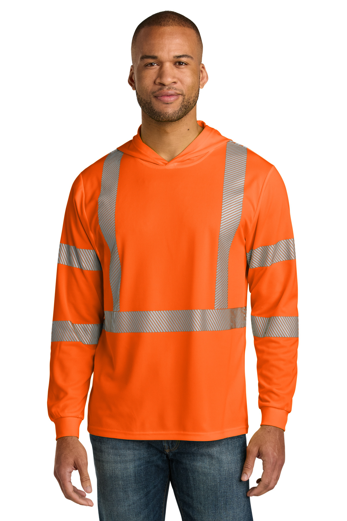 CornerStone &#174;  ANSI 107 Class 3 Long Sleeve Segmented Tape Hooded Tee CS208