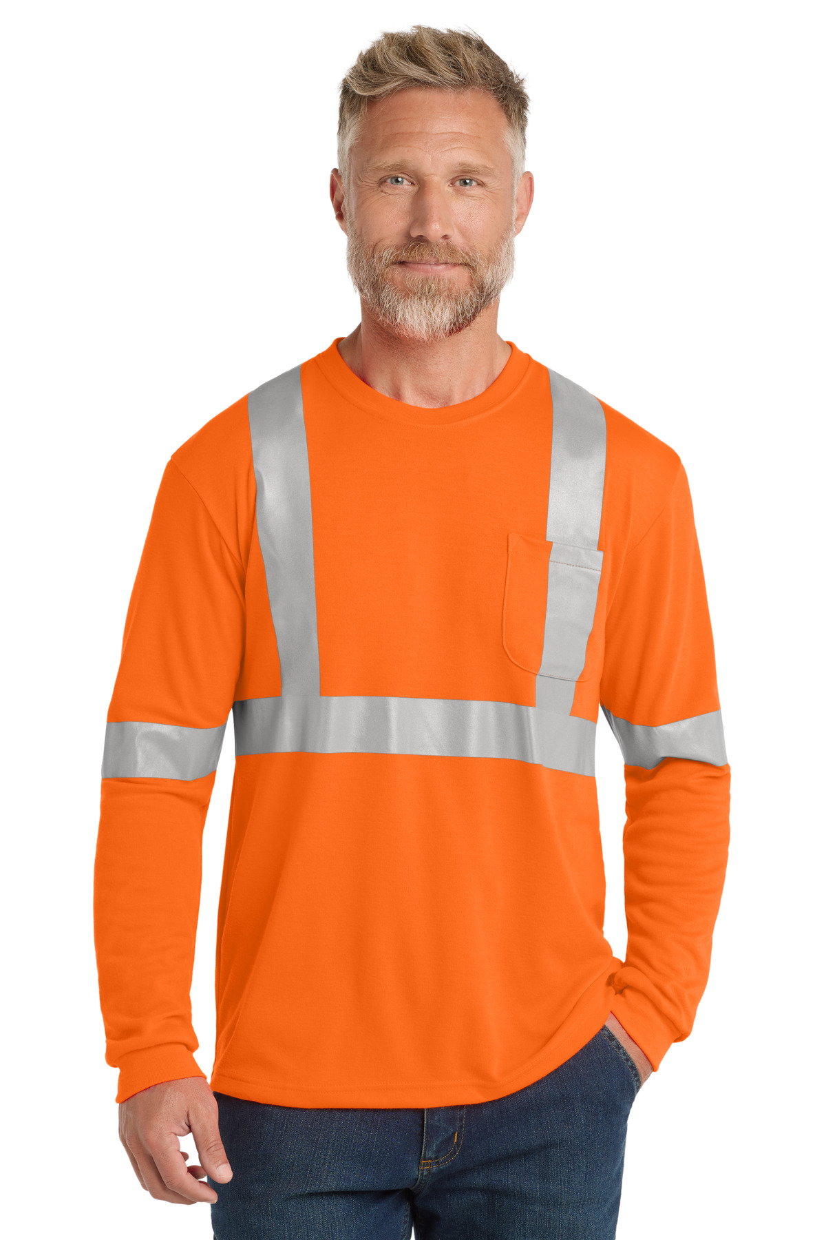 CornerStone &#174;  ANSI 107 Class 2 Long Sleeve Safety T-Shirt. CS401LS