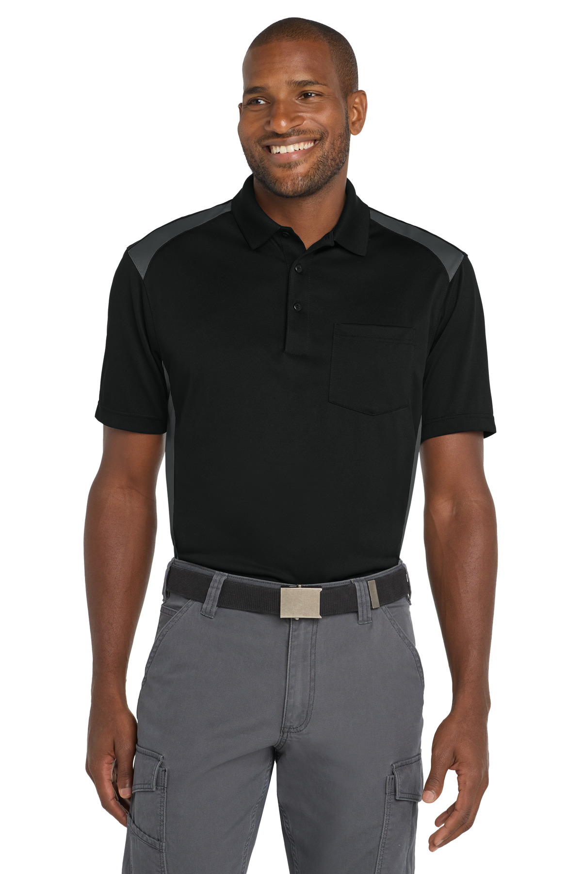 CornerStone &#174;  Select Snag-Proof Two Way Colorblock Pocket Polo. CS416