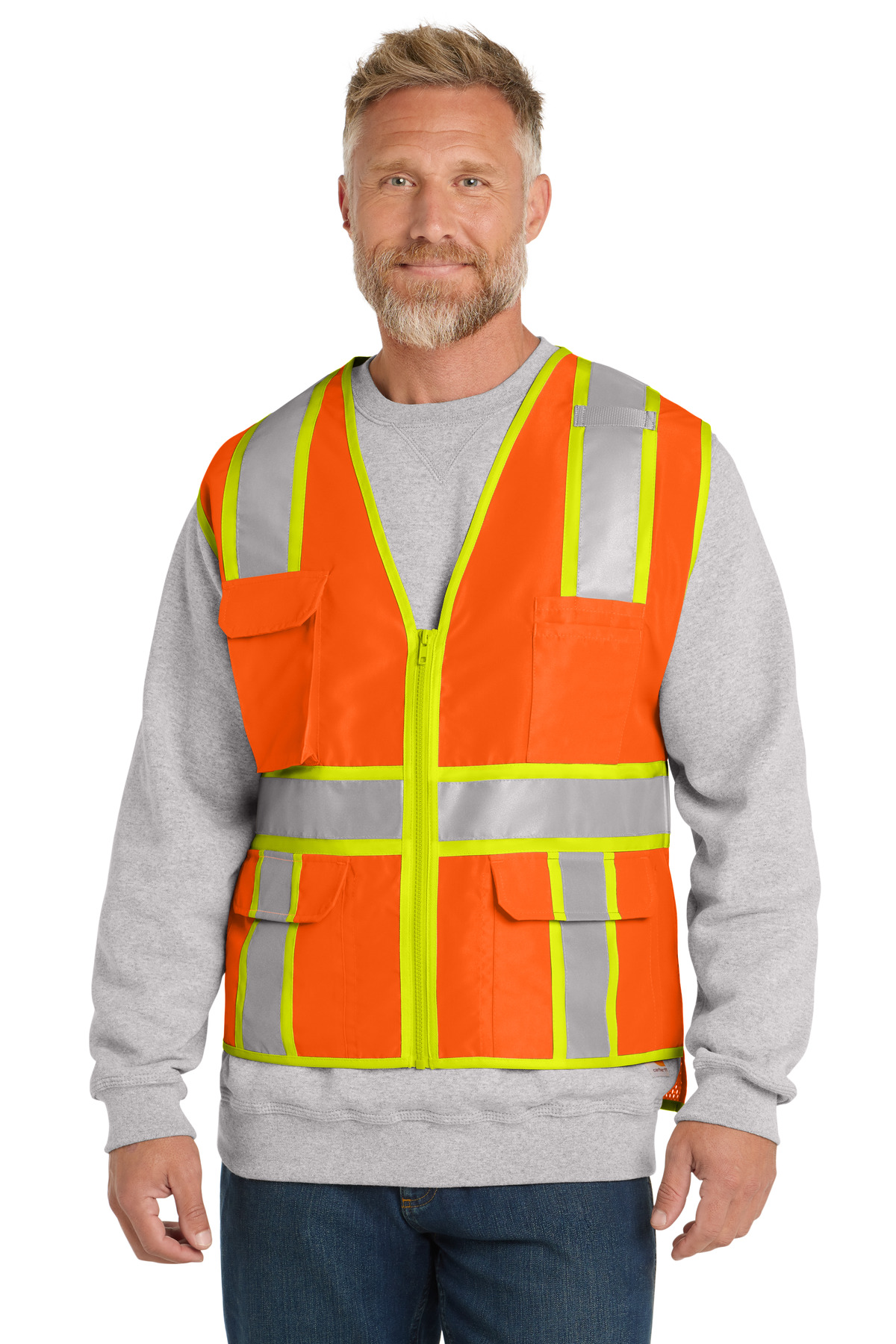 CornerStone  &#174;  ANSI 107 Class 2 Surveyor Zippered Two-Tone Vest. CSV105