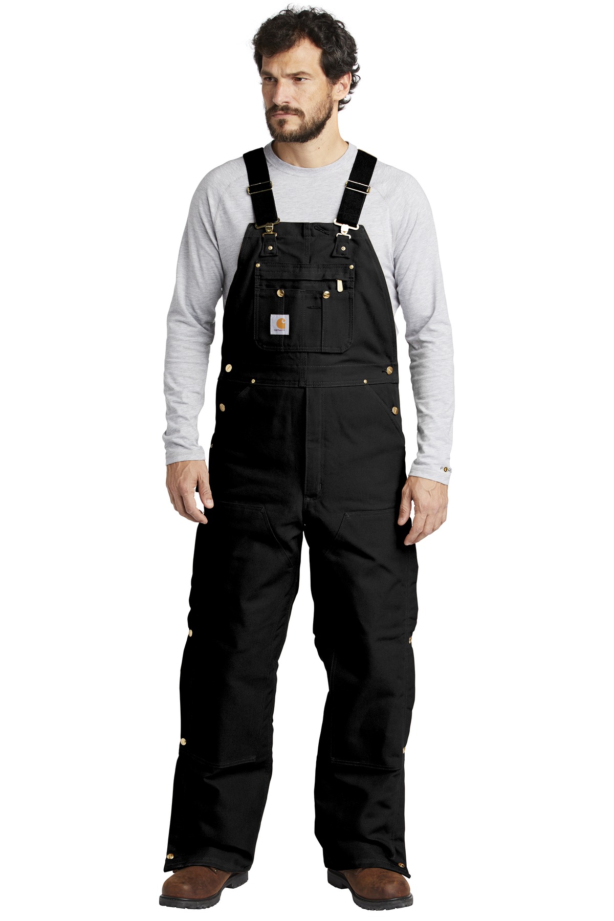  DISCONTINUED  Carhartt  &#174;  Duck Quilt-Lined Zip-To-Thigh Bib Overalls. CTR41