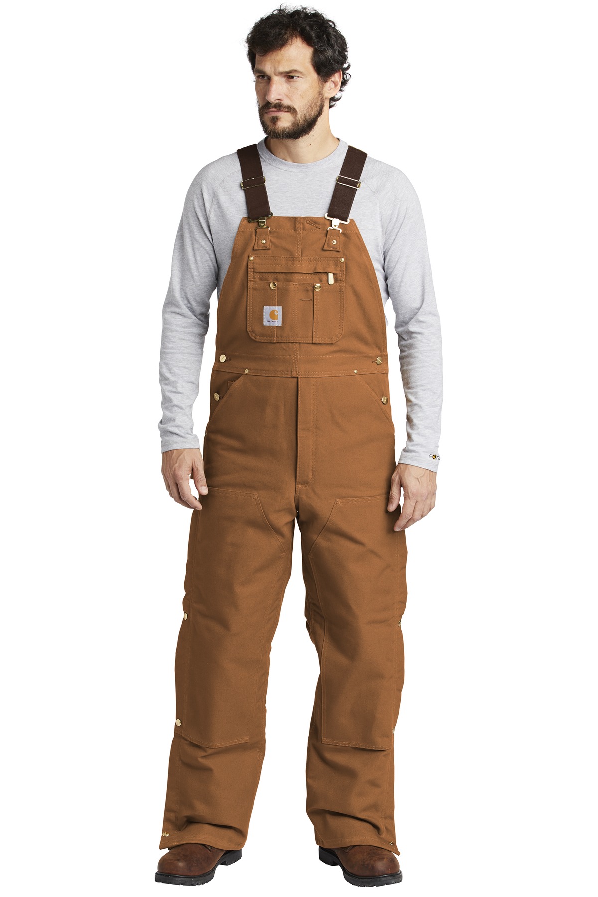  DISCONTINUED  Carhartt  &#174;  Duck Quilt-Lined Zip-To-Thigh Bib Overalls. CTR41
