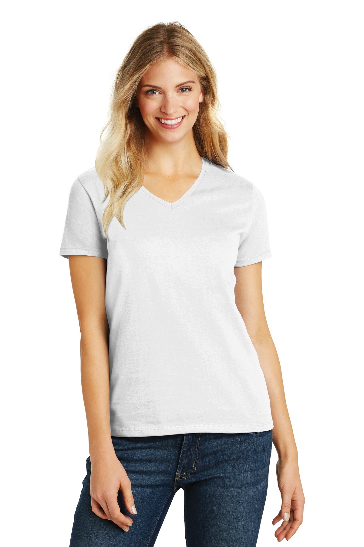 District &#174;  Women's Perfect Blend &#174;  CVC V-Neck Tee. DM1190L