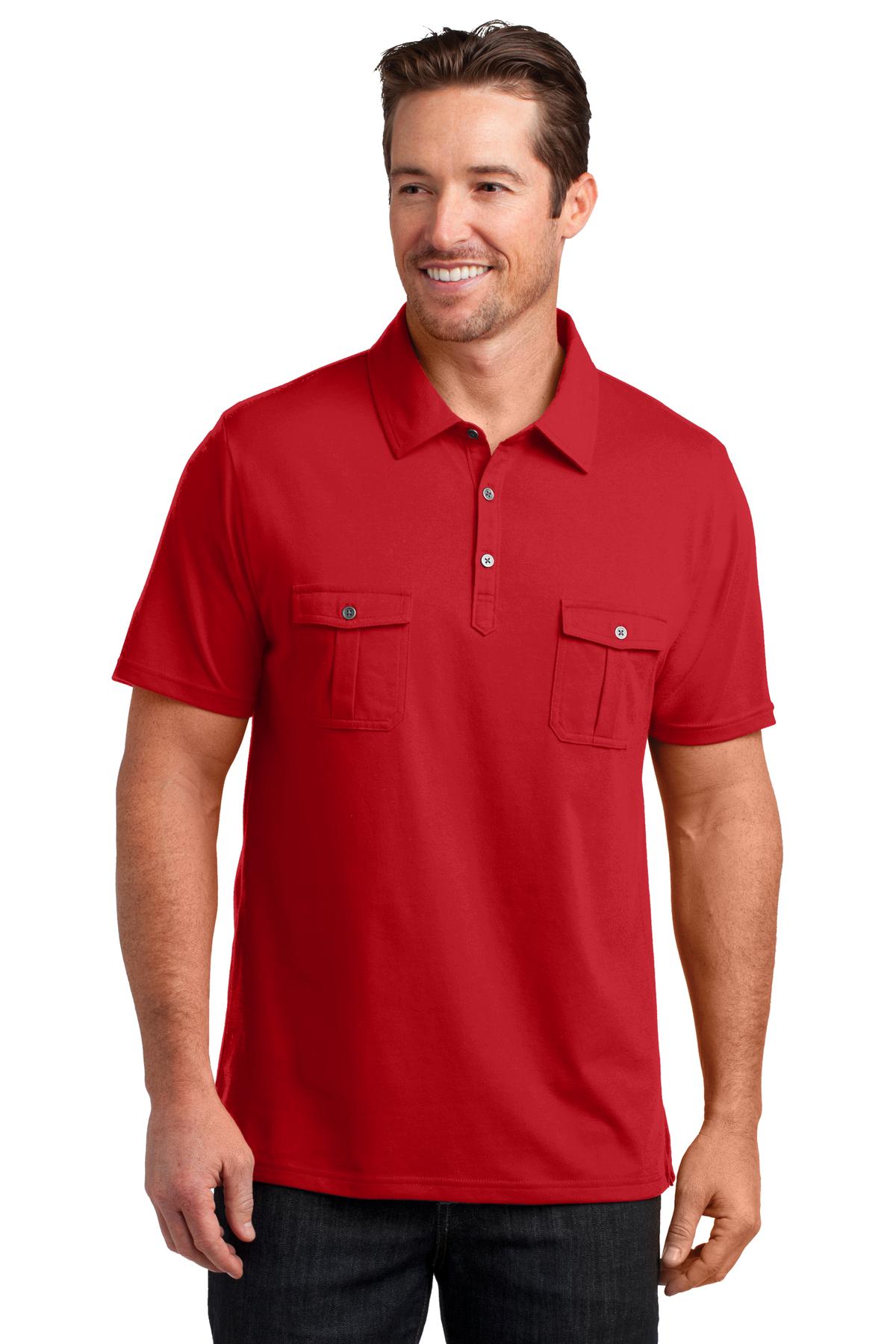  DISCONTINUED  District Made &#174;  Mens Double Pocket Polo. DM333