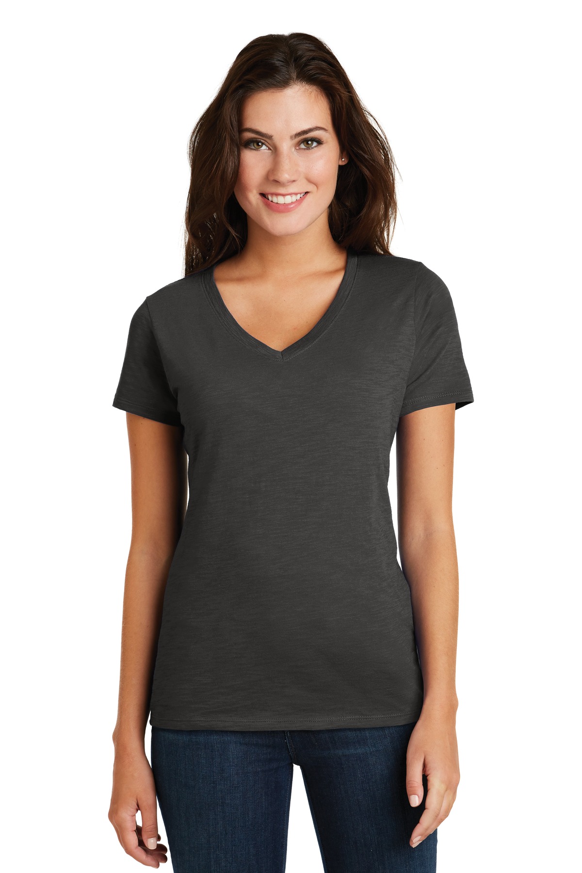  DISCONTINUED  District  &#174;  Women's Super Slub &#174;  V-Neck Tee. DM3501