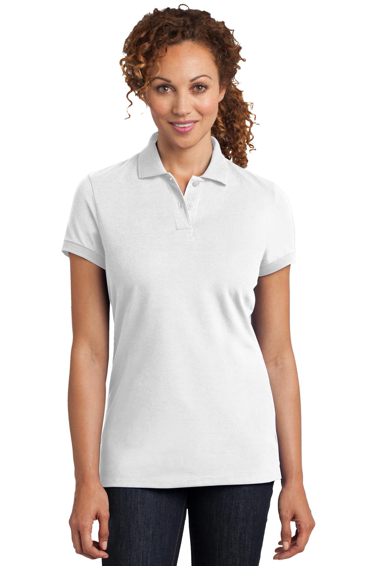  DISCONTINUED  District Made &#174;  Ladies Stretch Pique Polo. DM425