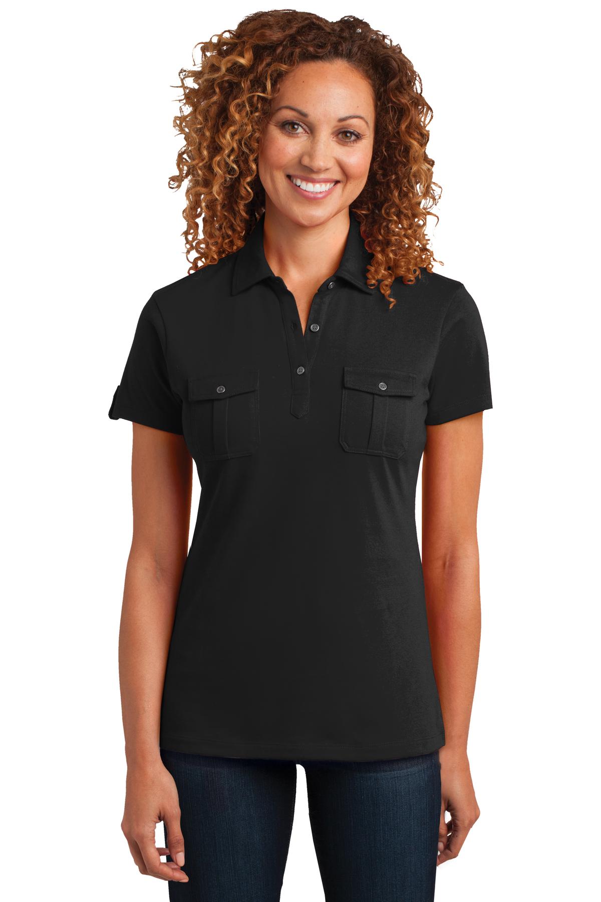  DISCONTINUED  District Made &#174;  Ladies Double Pocket Polo. DM433