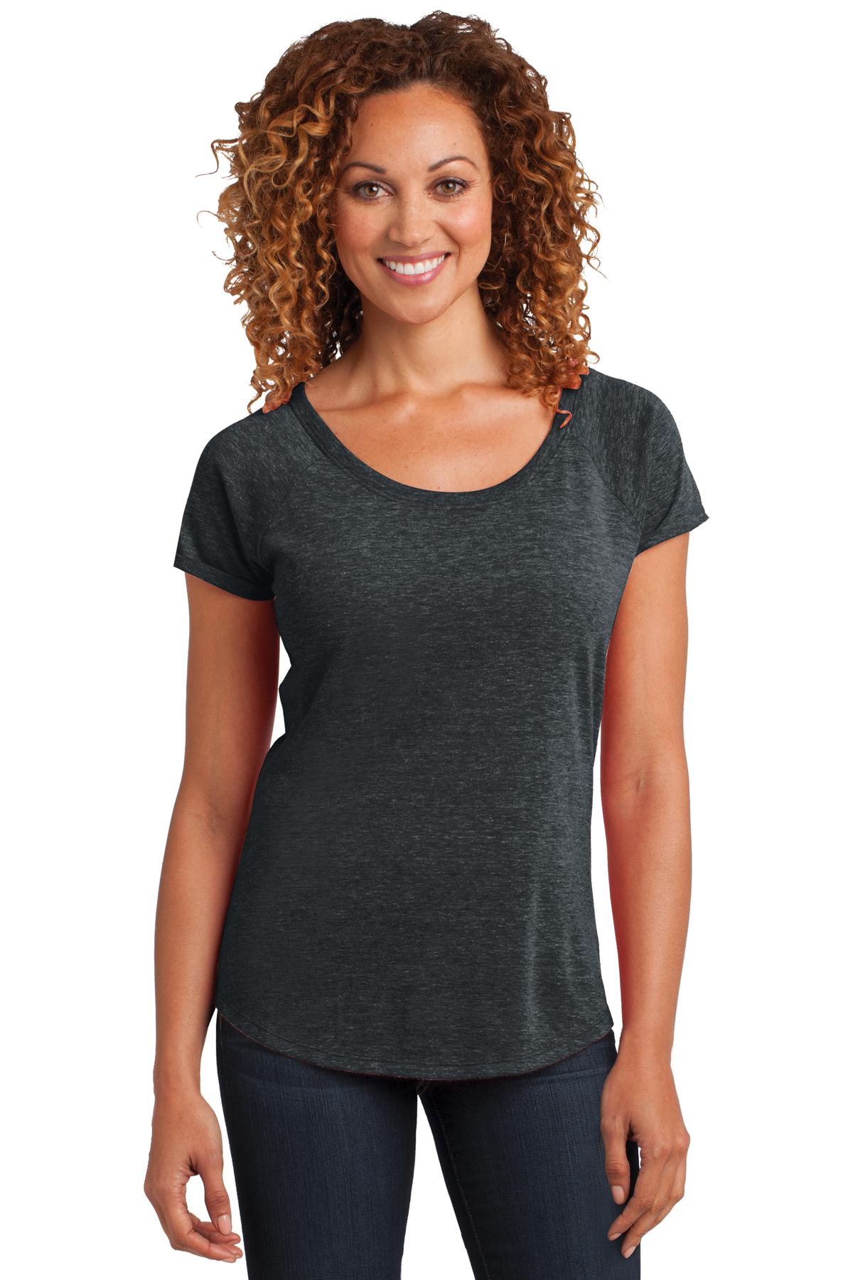  DISCONTINUED  District Made &#174;  Ladies Tri-Blend Scoop Tee. DM443