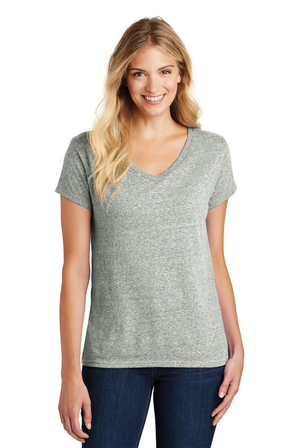  DISCONTINUED  District  &#174;  Women's Astro V-Neck Tee. DM465A