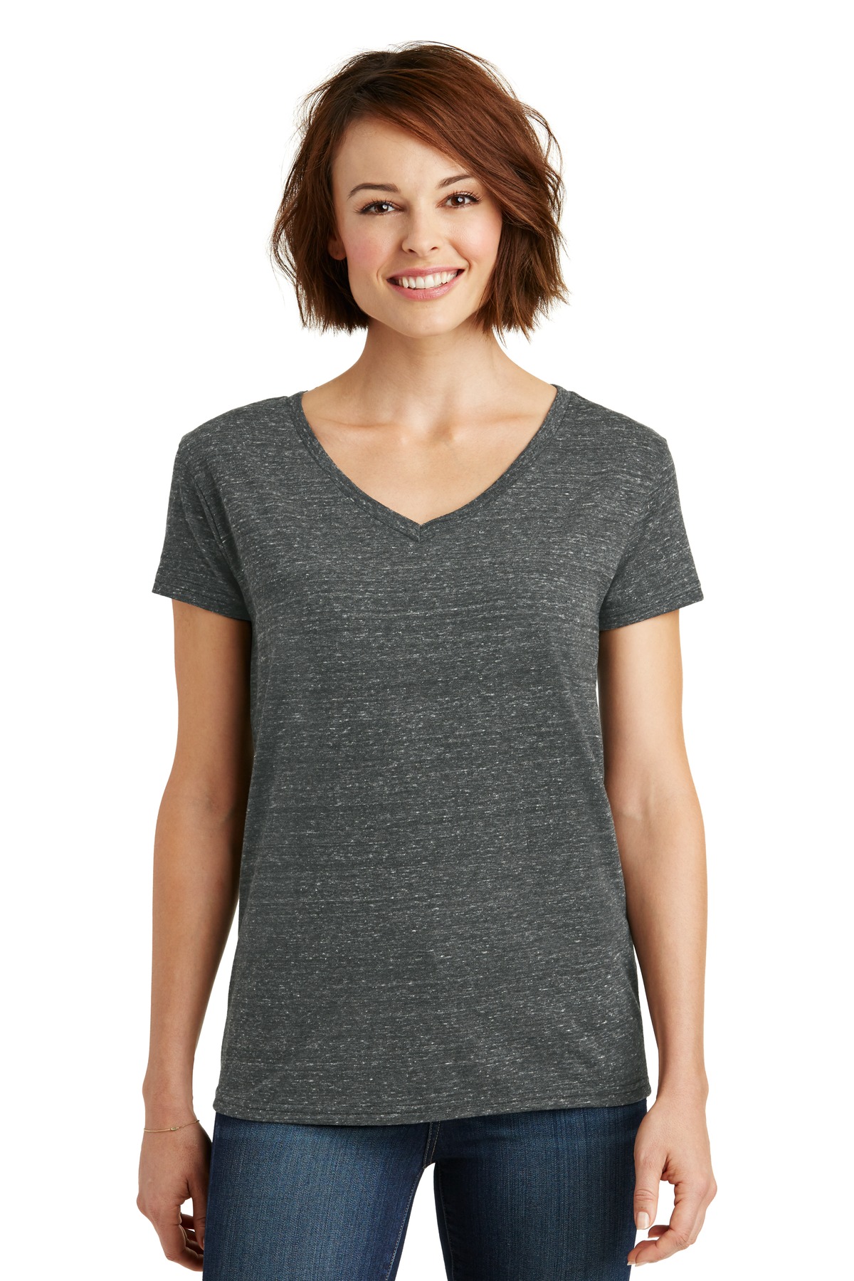  DISCONTINUED  District  &#174;  Women's Cosmic V-Neck Tee. DM465
