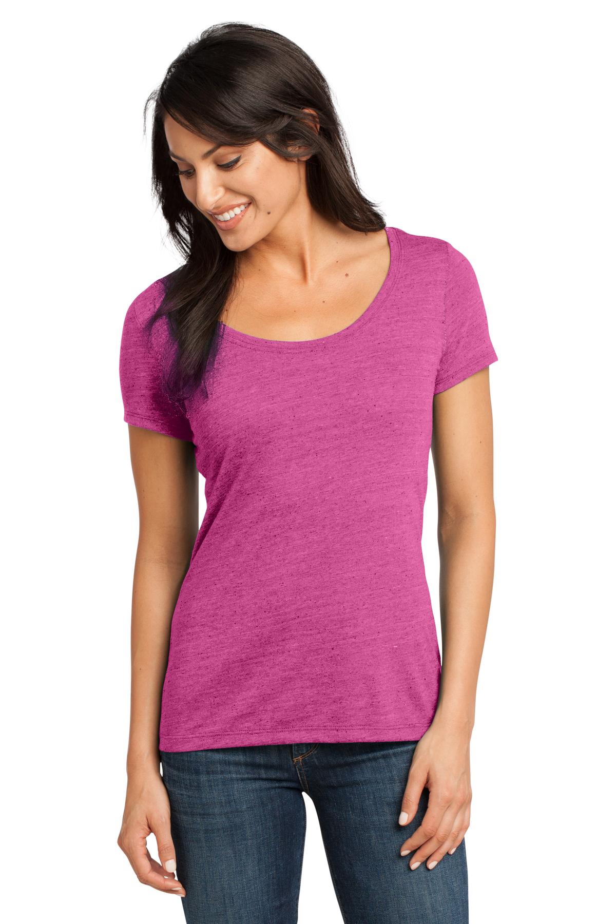  DISCONTINUED  District Made &#174;  - Ladies Textured Scoop Tee. DM471