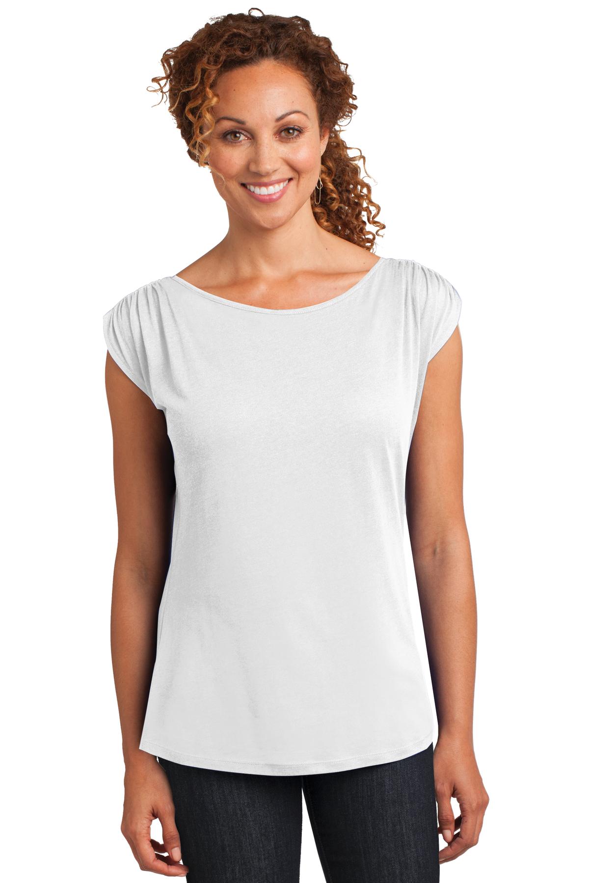  DISCONTINUED  District Made &#174;  Ladies Modal Blend Gathered Shoulder Tee. DM483