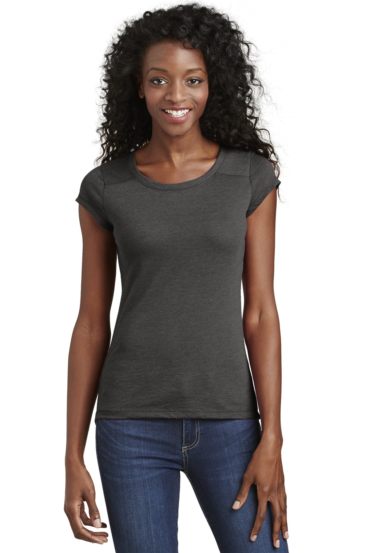  DISCONTINUED  District &#174;  - Juniors Gravel 50/50 Crew Tee. DT2400