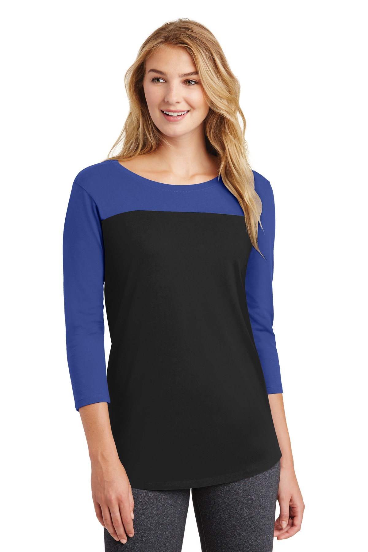  DISCONTINUED  District &#174;  Women's Rally 3/4-Sleeve Tee. DT2700