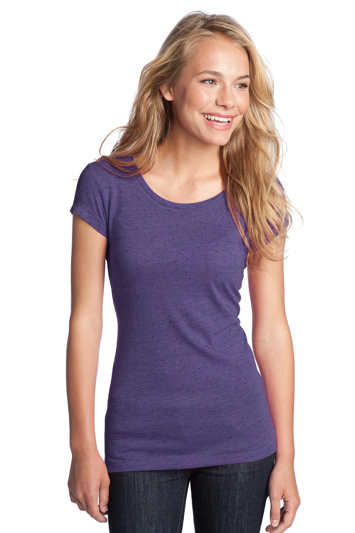  DISCONTINUED  District &#174;  - Juniors Textured Girly Crew Tee. DT270