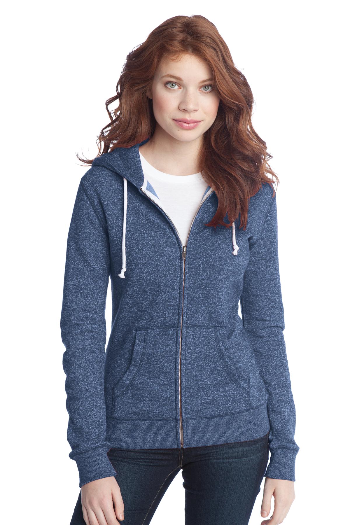 DISCONTINUED  District &#174;  - Juniors Marled Fleece Full-Zip Hoodie DT292