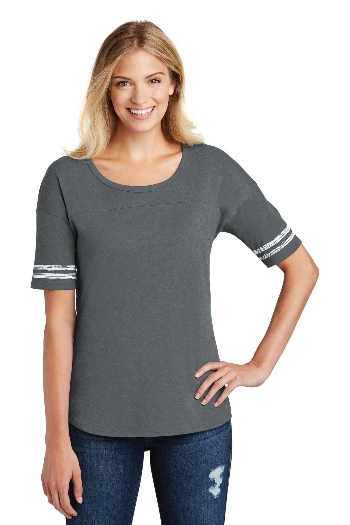  DISCONTINUED  District   &#174;  Women's Scorecard Tee. DT487