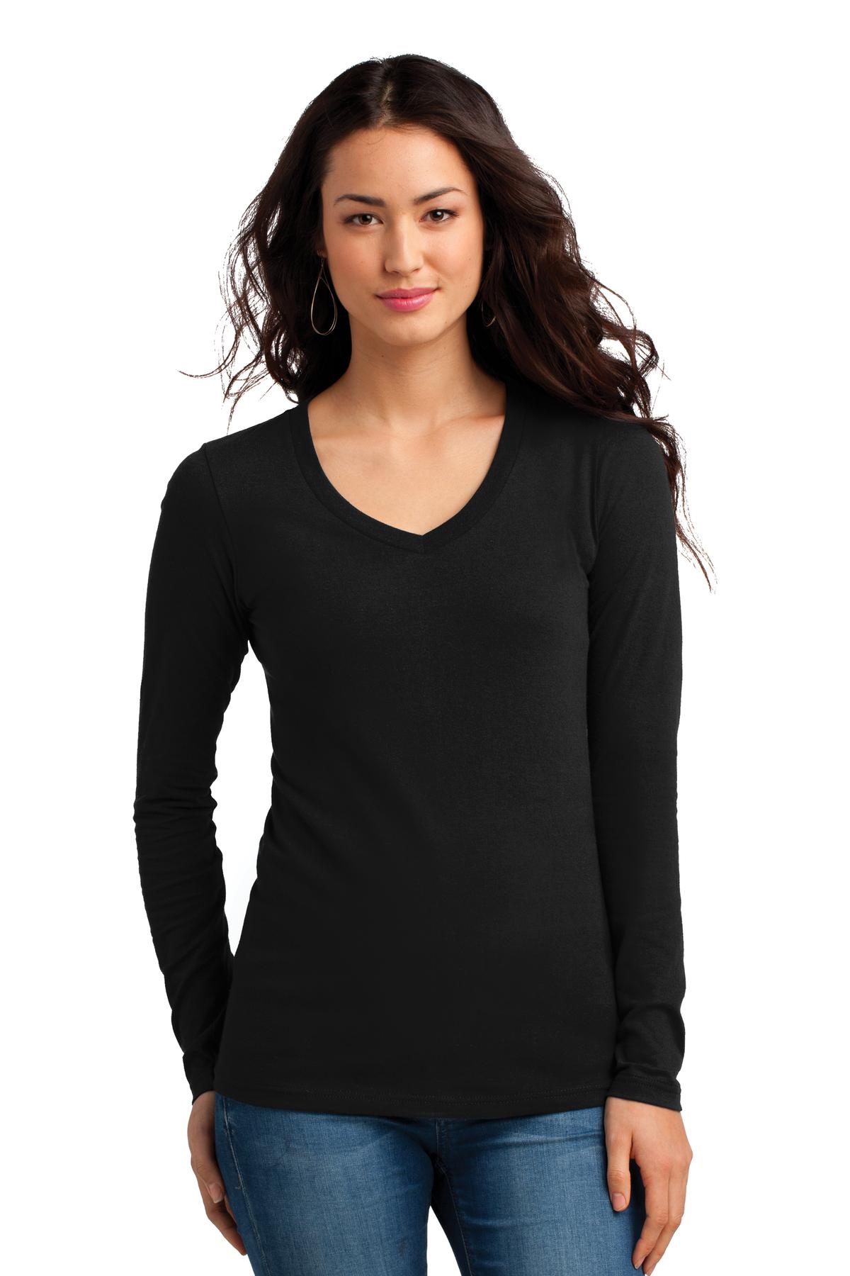  DISCONTINUED  District &#174;  Juniors The Concert Tee &#174;  Long Sleeve V-Neck. DT5201