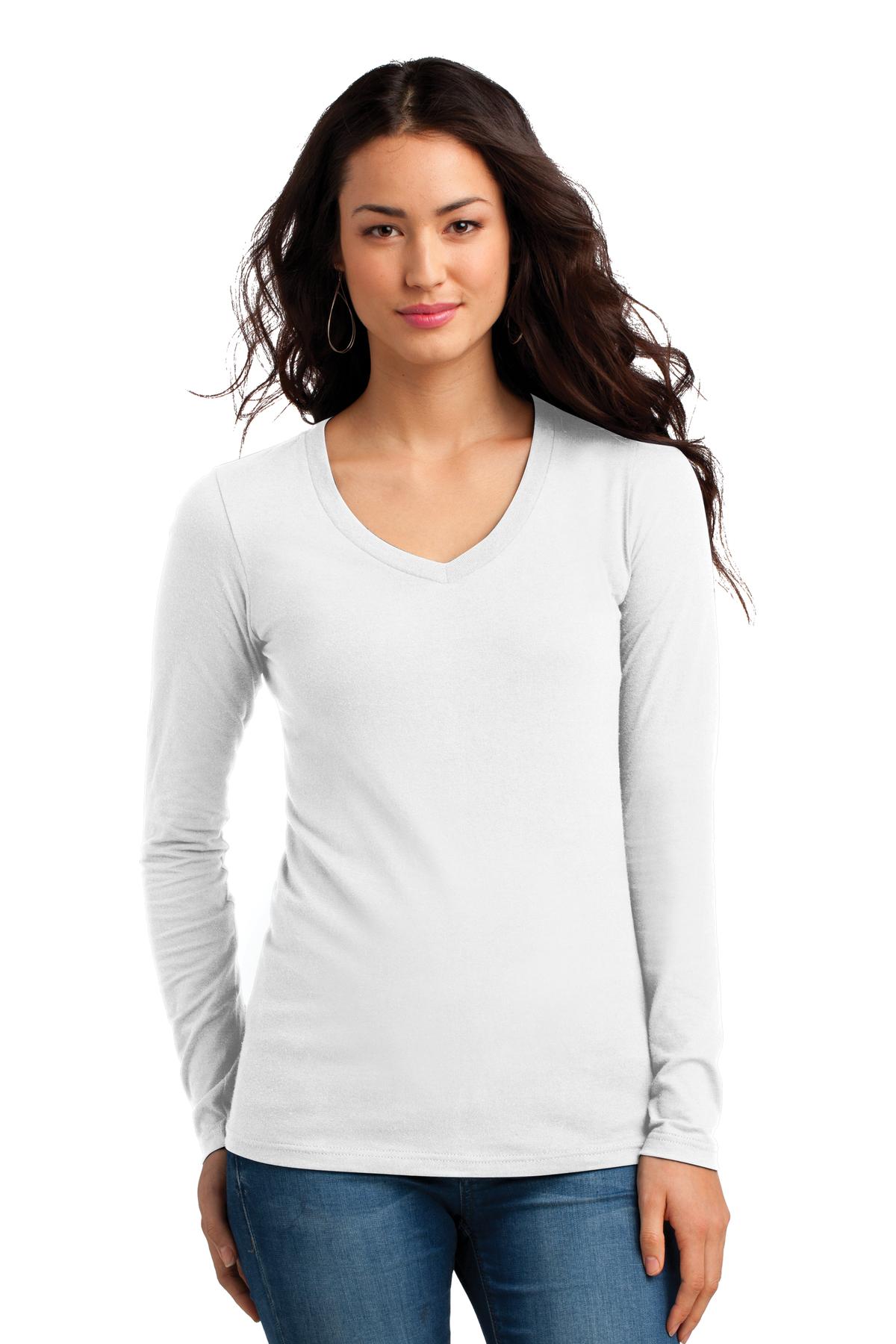  DISCONTINUED  District &#174;  Juniors The Concert Tee &#174;  Long Sleeve V-Neck. DT5201