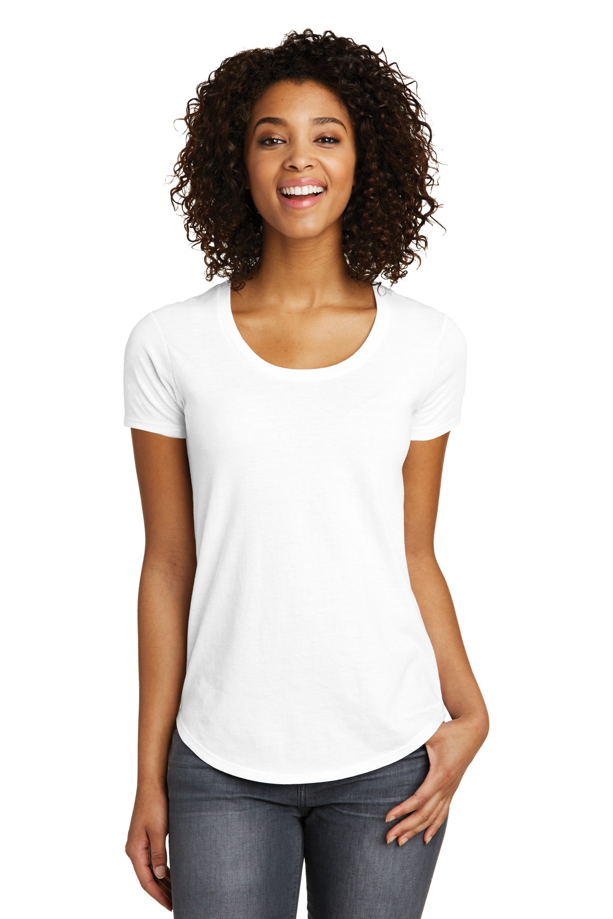  DISCONTINUED  District &#174;  Women's Fitted Very Important Tee &#174;  Scoop Neck. DT6401