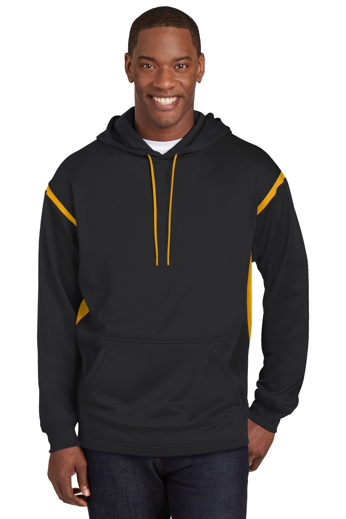  DISCONTINUED  Sport-Tek &#174;  Tall Tech Fleece Colorblock  Hooded Sweatshirt. TST246