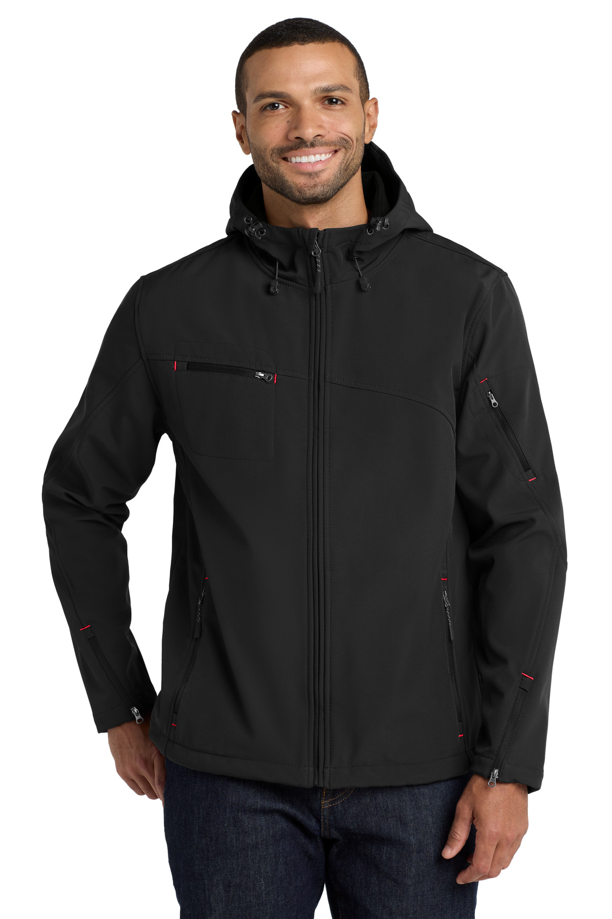 Port Authority &#174;  Textured Hooded Soft Shell Jacket. J706