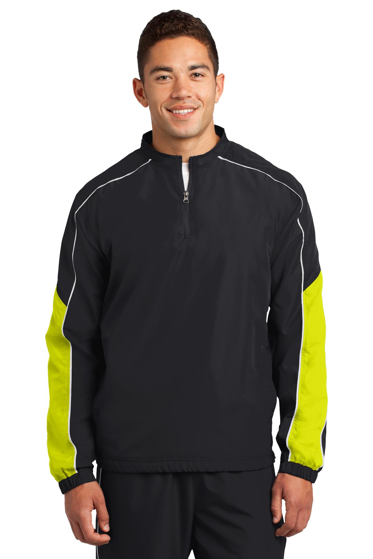  DISCONTINUED  Sport-Tek &#174;  Piped Colorblock 1/4-Zip Wind Shirt. JST64