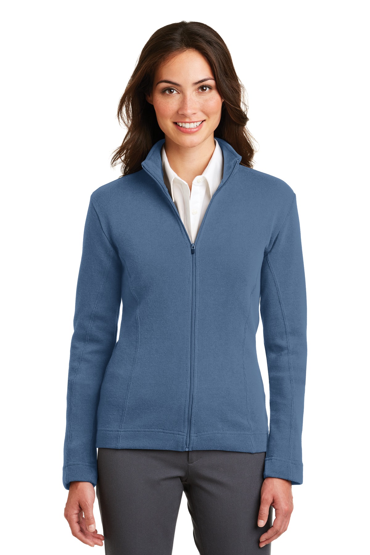  DISCONTINUED  Port Authority &#174;  Ladies Flatback Rib Full-Zip Jacket.  L221