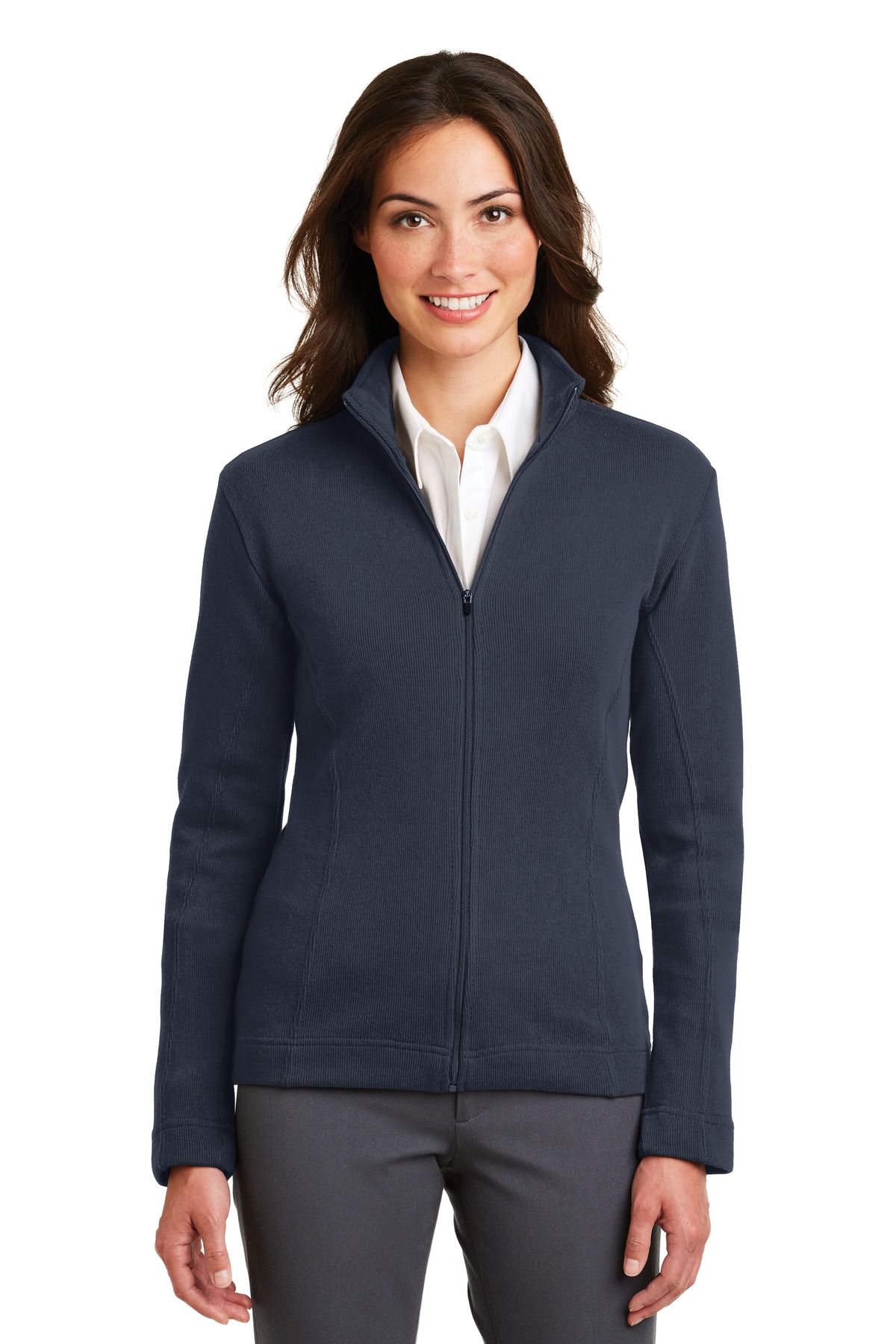  DISCONTINUED  Port Authority &#174;  Ladies Flatback Rib Full-Zip Jacket.  L221