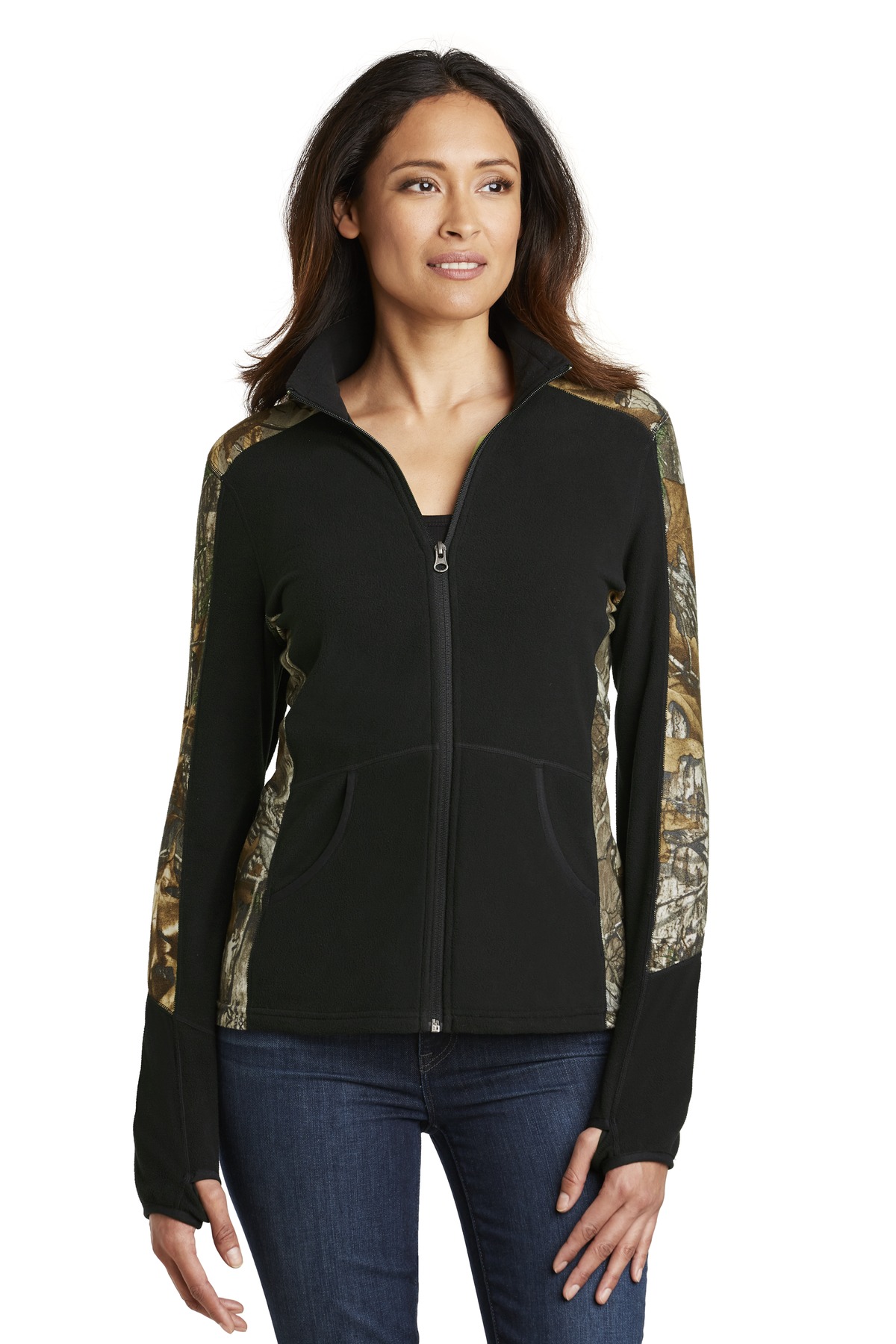  DISCONTINUED  Port Authority &#174;  Ladies Camouflage Microfleece Full-Zip Jacket. L230C