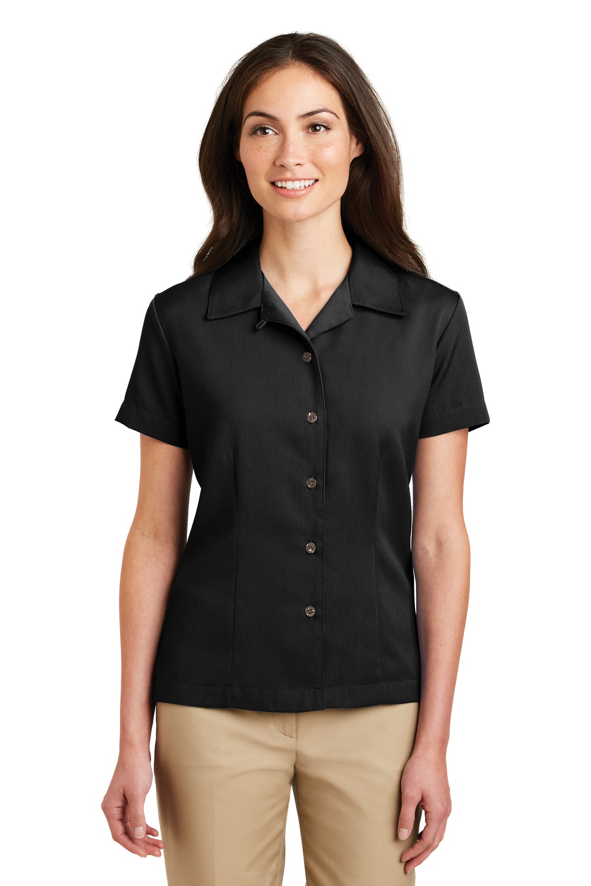  DISCONTINUED  Port Authority &#174;  Ladies Easy Care Camp Shirt.  L535