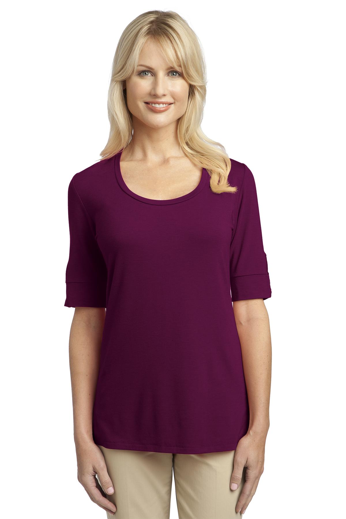  DISCONTINUED  Port Authority &#174;  Ladies Concept Scoop Neck Shirt. L541