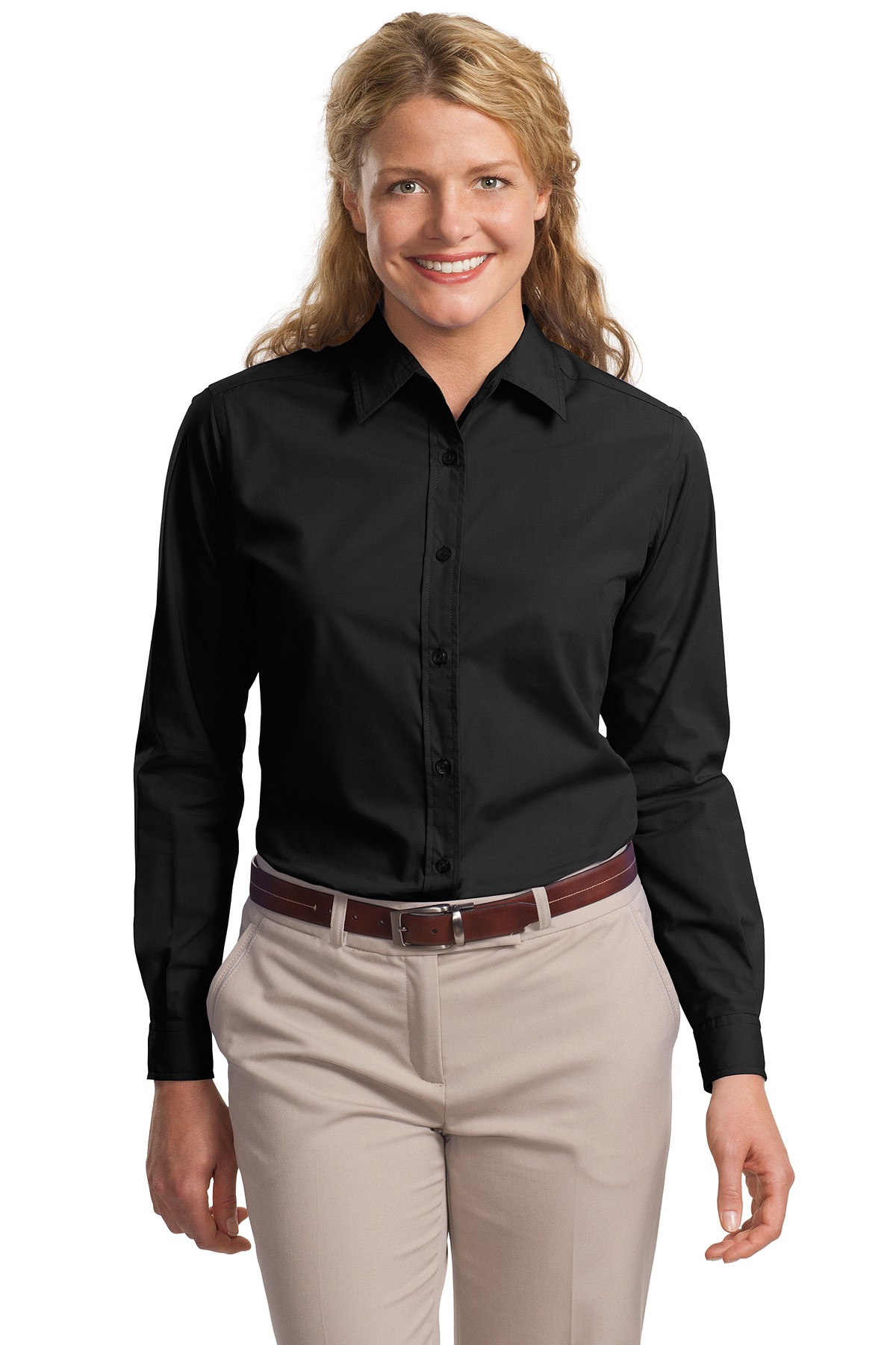  DISCONTINUED  Port Authority &#174;  Ladies Long Sleeve Easy Care, Soil Resistant Shirt.  L607