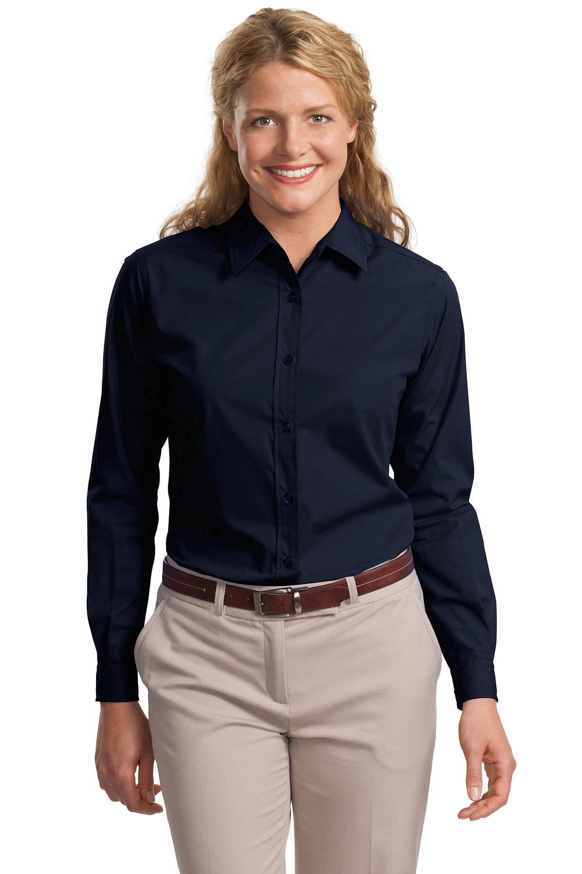  DISCONTINUED  Port Authority &#174;  Ladies Long Sleeve Easy Care, Soil Resistant Shirt.  L607